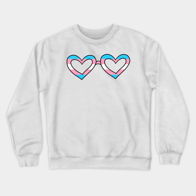 Transgender pride flag heart sunglasses Crewneck Sweatshirt by taylor-lang